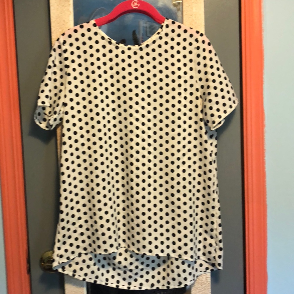 White with black polka dots blouse